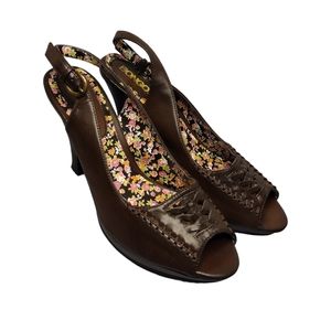 Bongo Open Toe Woven Heels - Size 9